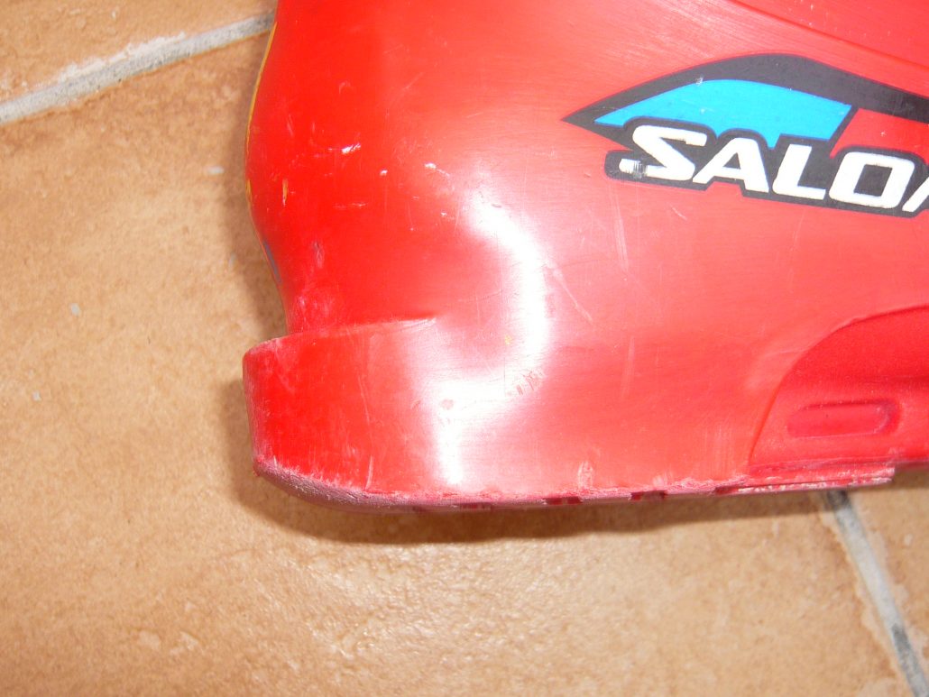 worn down ski boots
