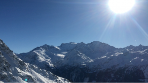 Beginner area La Chaux has a beautiful view